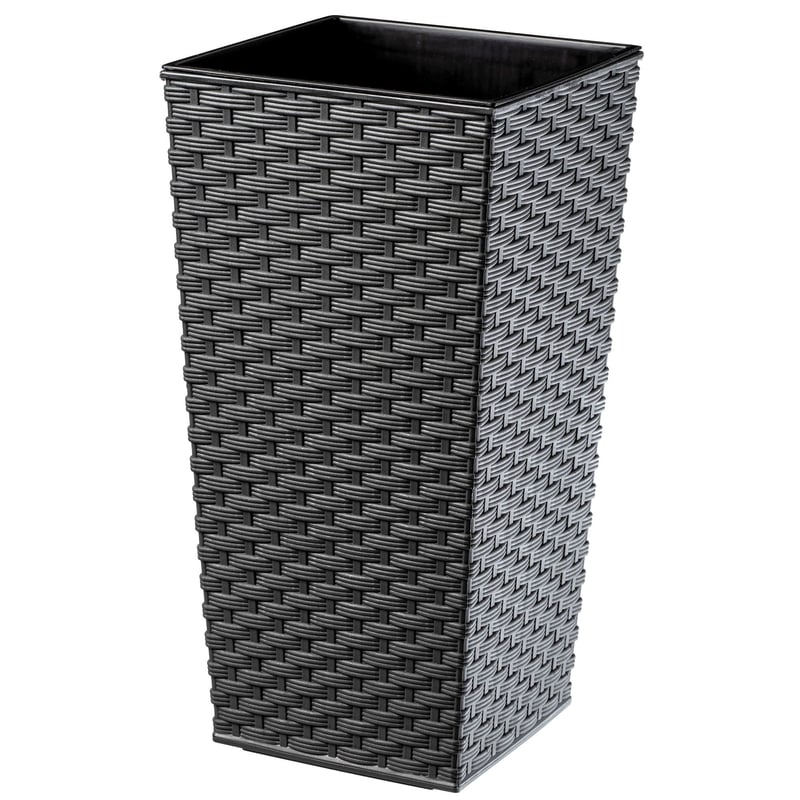 DONICZKA DONICA Z WKŁADEM OSŁONKA KWIETNIK WYSOKA OGRODOWA GRAFIT 24x47cm