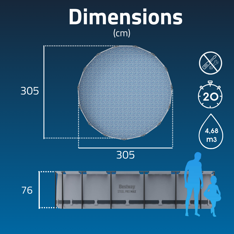 Conjunto de piscina Steel Pro MAX 305x76 cm Bestway - 3