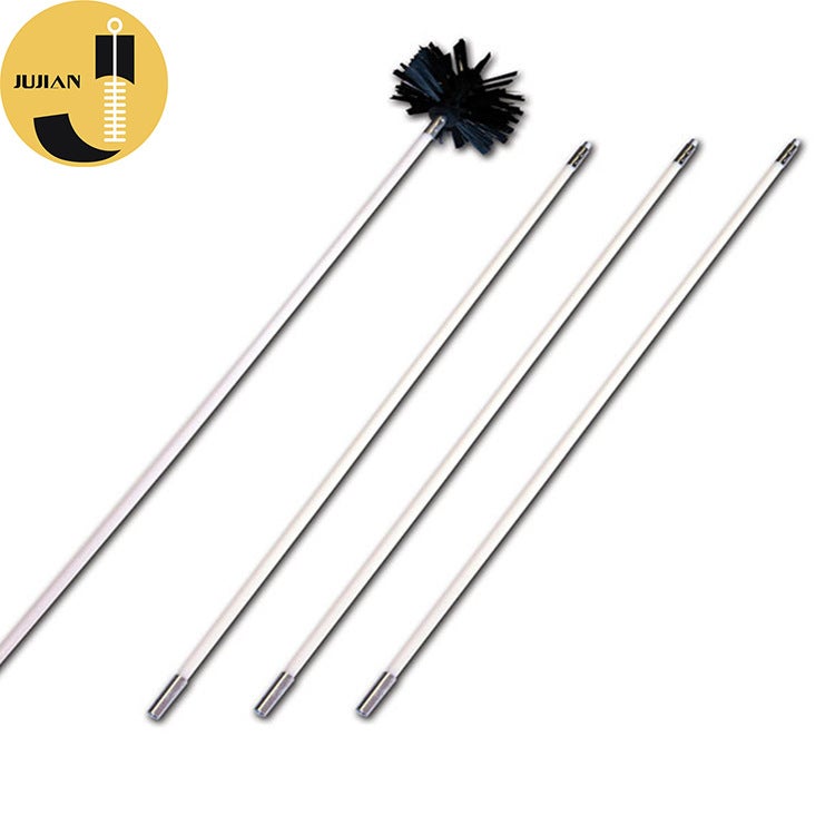 Kit Spazzacamino Lapillo - 6 Aste Da 1m E Scovolo Diametro 25cm - Per Canne Fumarie E Stufe