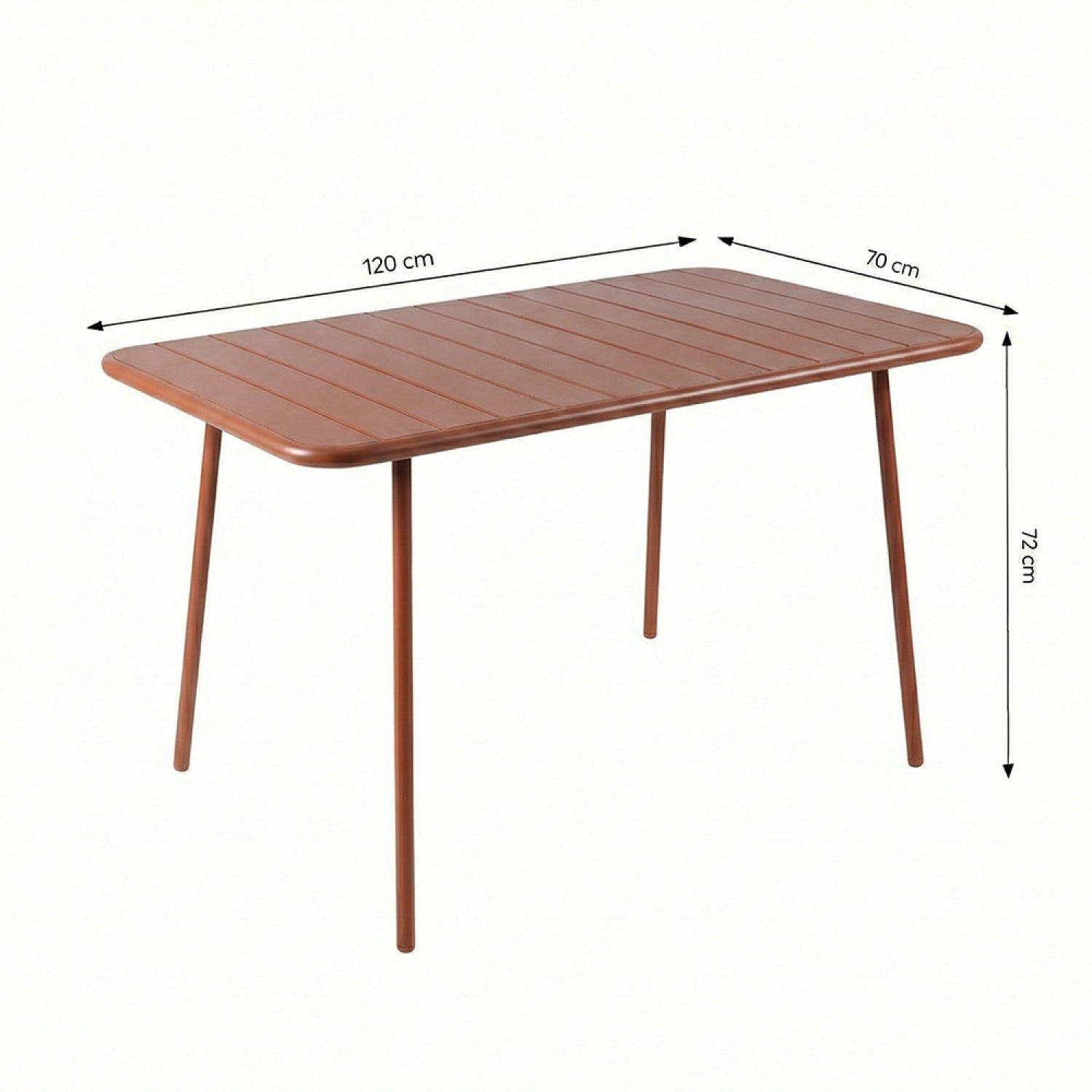 Table de jardin 4 à 6 places 120cm terracotta BERGAME - 3