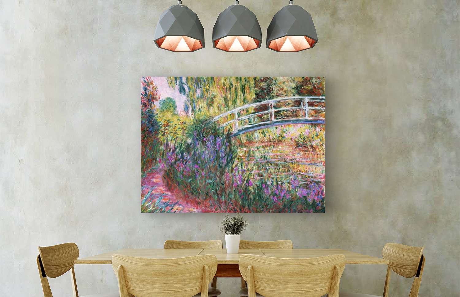 Peinture, impression sur toile - Claude Monet, Le pont japonais, étang aux nénuphars - 70x50 cm - 3