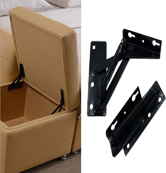 2 pièces support de levage pliable à 80 degrés, charnières à ressort noires sont largement utilisées dans les poussoirs de charnière de canapé, charn