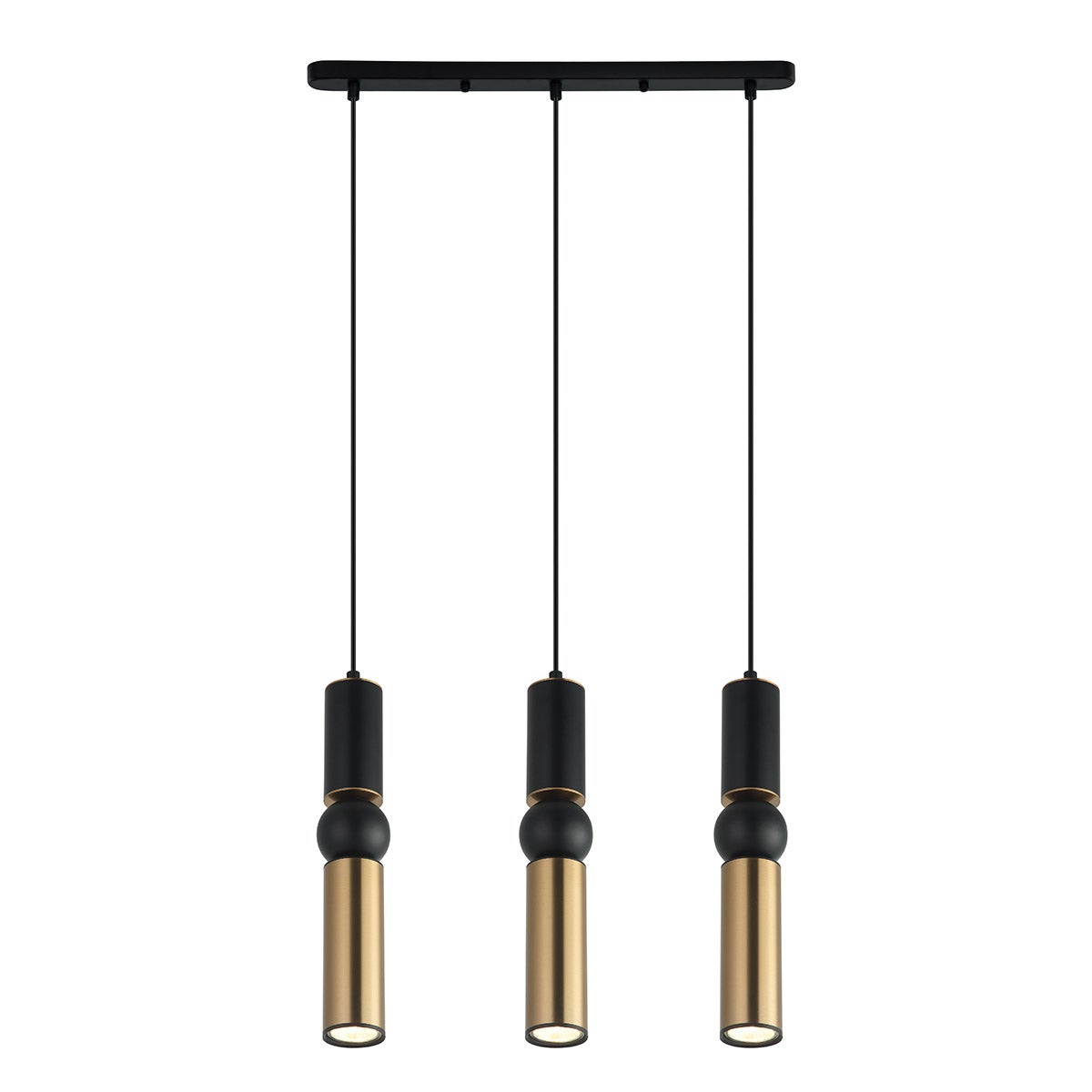 Lampa wisząca brąz antyczny Isidora czarna 3xGU10x25W metal wym:111x51x10cm IP20 Italux