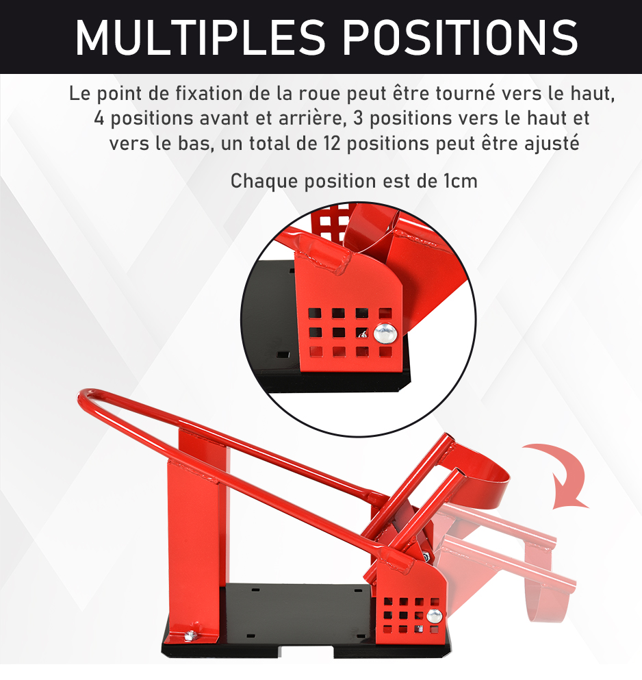 Rail de support universel pour moto Métal HOMCOM - 6