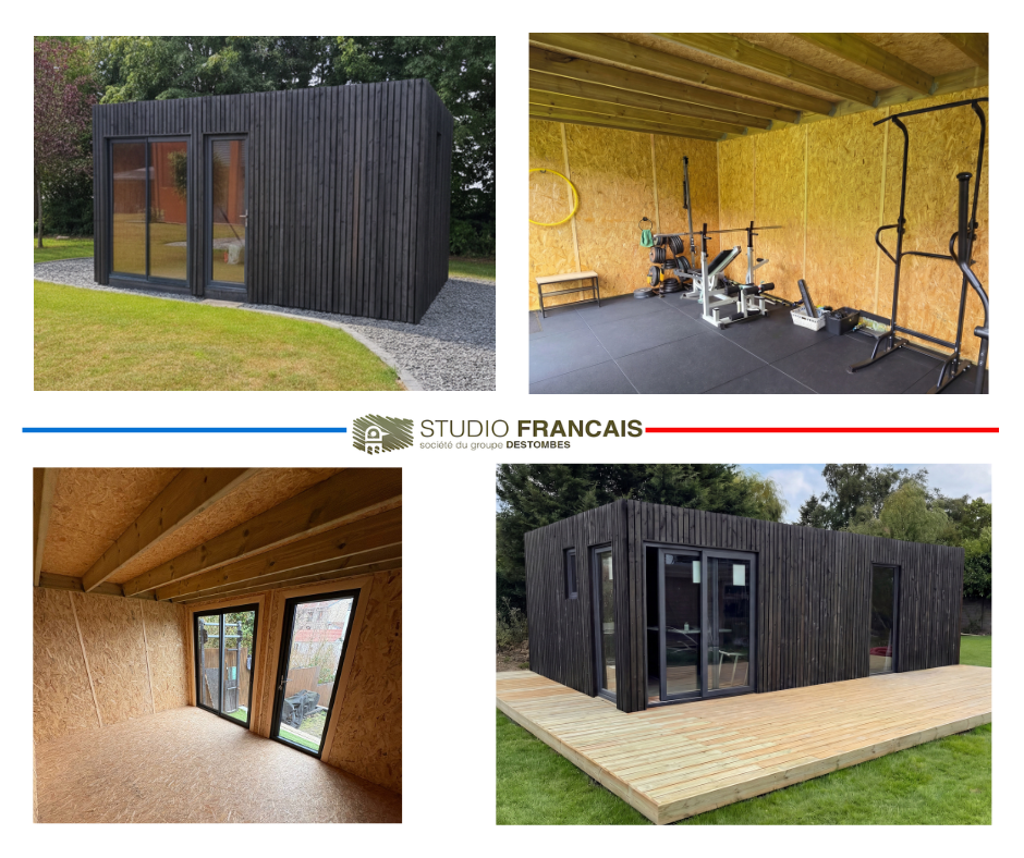 Bureau de jardin ossature bois en bois 5,5 x 3,5 x 2,7 m avec plancher isolé - 7