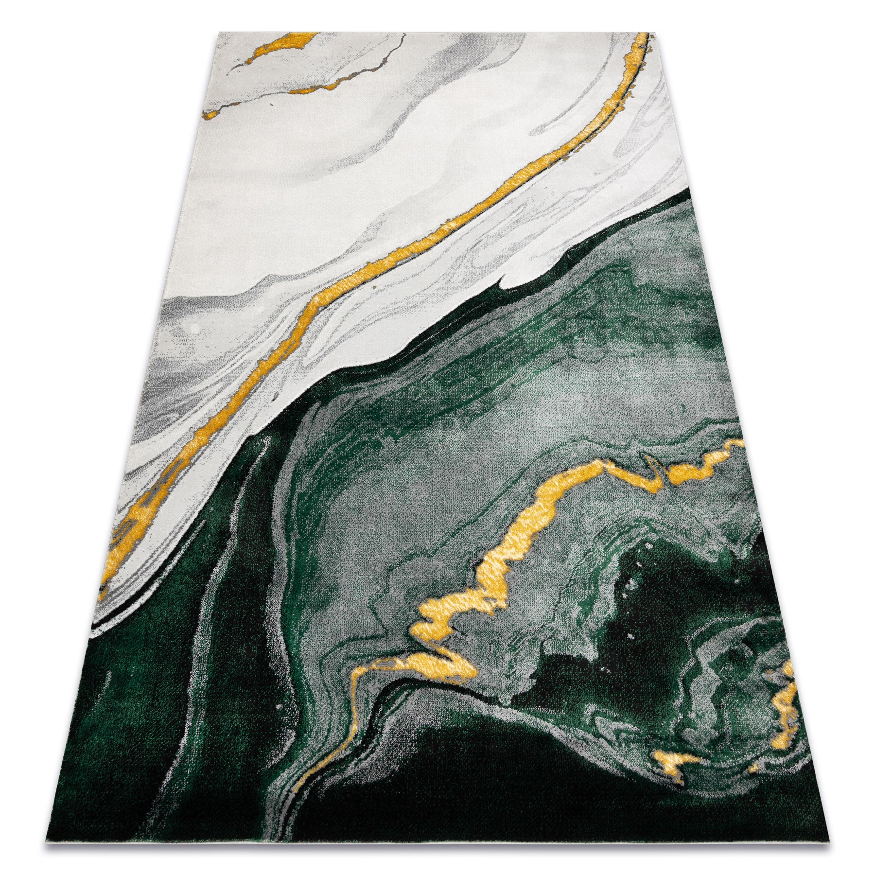 Dywan EMERALD ekskluzywny 1017 glamour, stylowy marmur butelkowa zieleń / złoty 240x330 cm