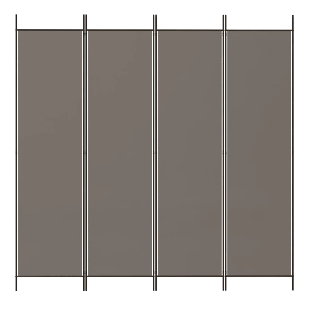 Cloison de séparation 4 panneaux en tissu gris anthracite 200x200 cm - COMFORTXL - 3