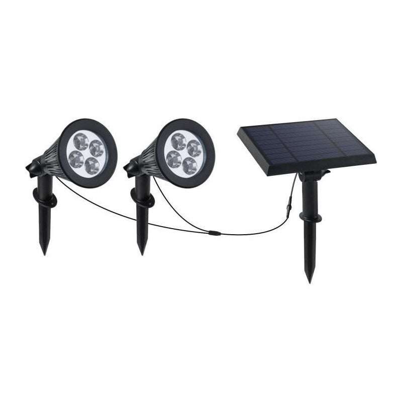 2 RODZINNE REFLEKTORY SPIKY 100LM podłączone do paneli s��onecznych