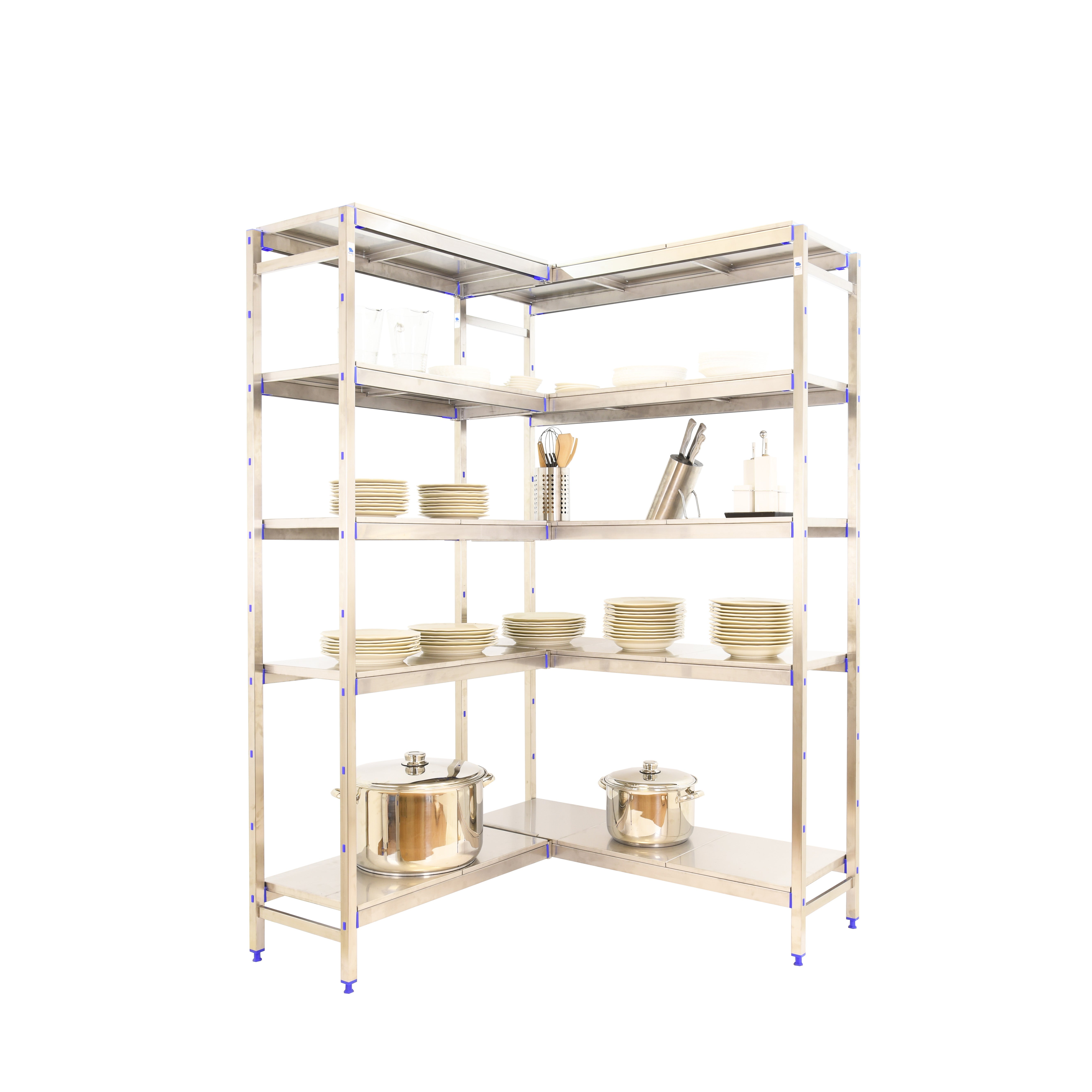SIMONINOX Étagère 5 étagères en métal sans vis (200x126x40cm) INOX ...