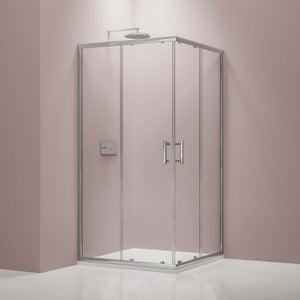 BERNSTEIN - Paroi de douche d´angle,porte coulissante, en verre véritable NANO EX506 90x120x195 cm - sans receveur