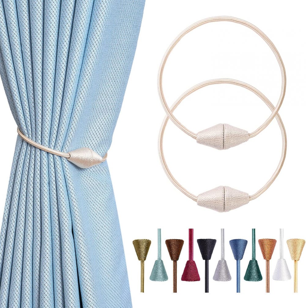 Confezione da 2 fermatende magnetici in stile europeo, pratici per tende sottili o spesse, ideali per casa e ufficio (beige*1) | Leroy Merlin Confezione da 2 fermatende magnetici in stile europeo, pratici per tende sottili o spesse, ideali per casa e ufficio (beige*1) | Leroy Merlin