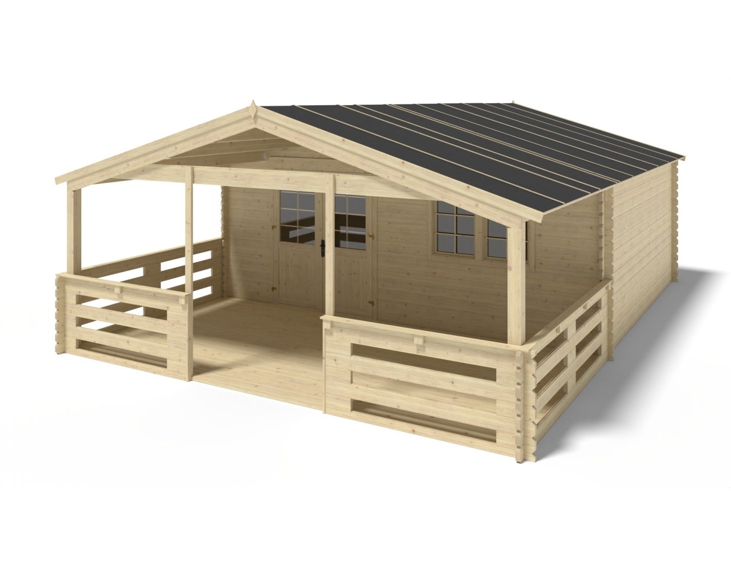 Domek ogrodowy ALTANKA - 6x5 m z tarasem 6x3m - 48 m2, drewniany, 1szt.