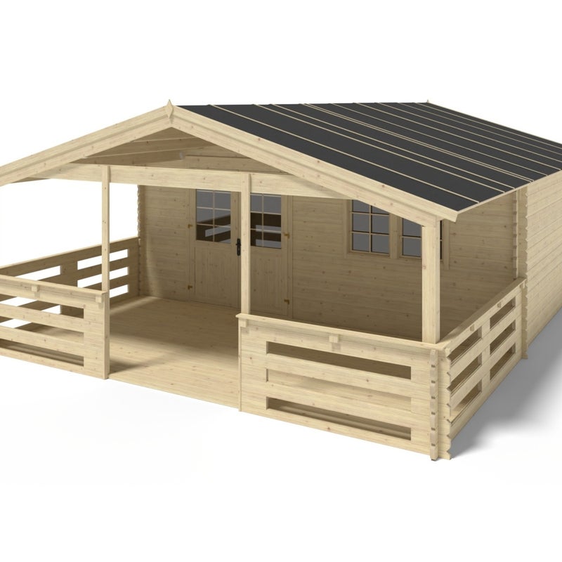 Domek ogrodowy ALTANKA - 6x5 m z tarasem 6x3m - 48 m2, drewniany, 1szt.