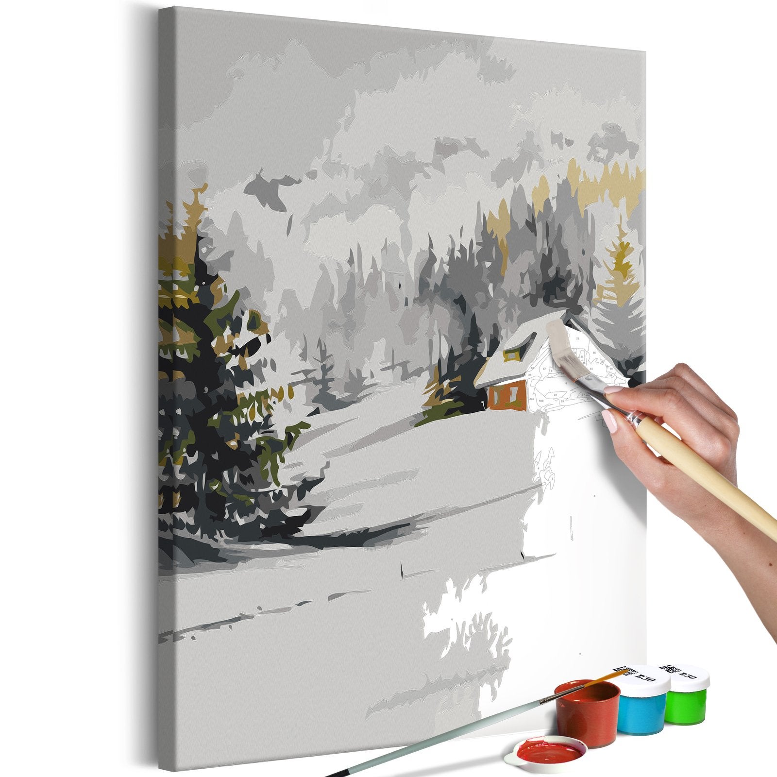 Puzzle Peinture diamant : Cottage au bord du gué 30x40 cm, 1 - 39 pièces