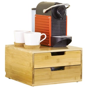 Cassetto Portacapsule Per Caffè Compatibile Nespresso – 40 Capsule, 4 Scomparti, Acciaio Inox Nero
