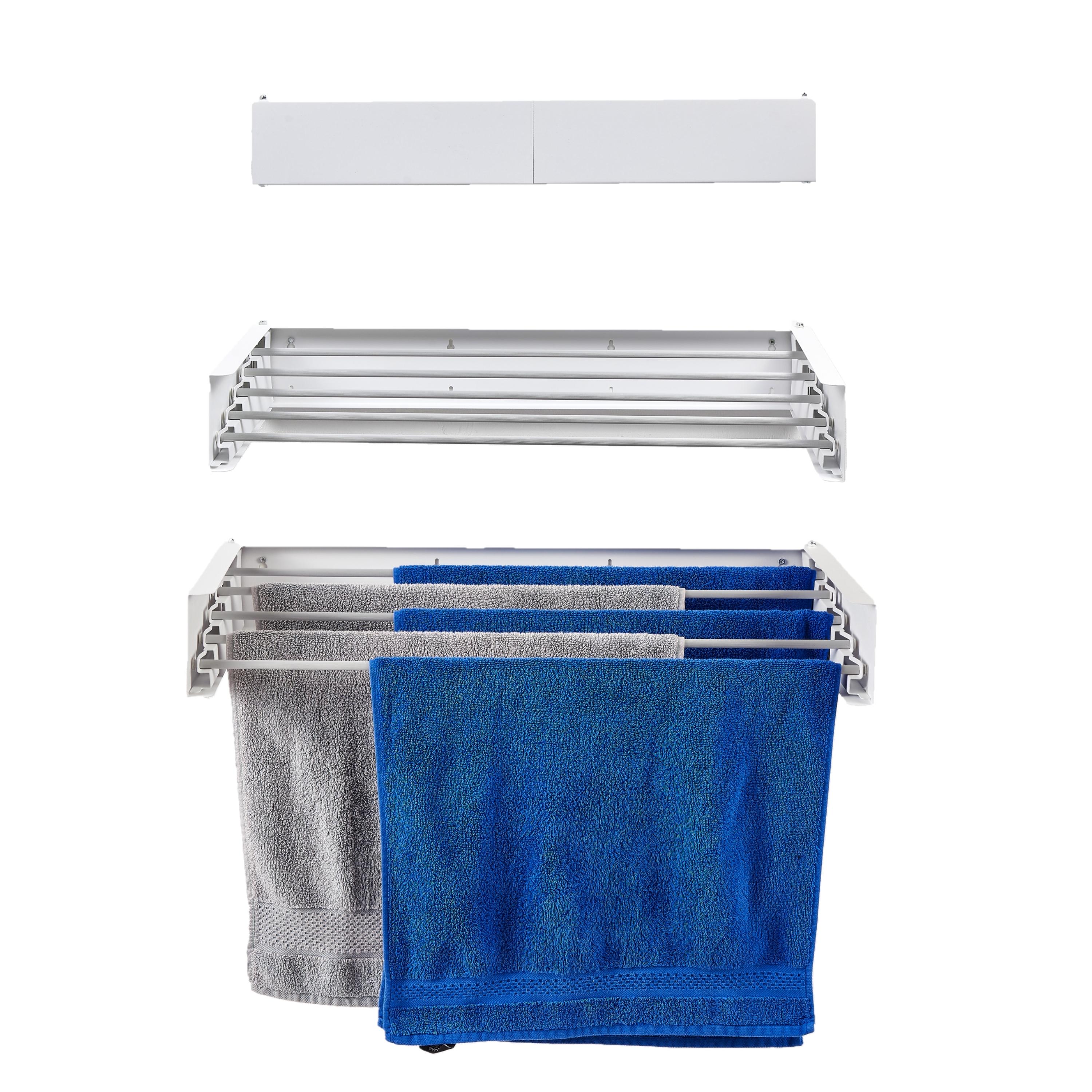 Stendibiancheria Retrattile Da Parete In Acciaio Inox – 4,2 Metri, Carico 20kg, Per Balcone E Interno, Bianco