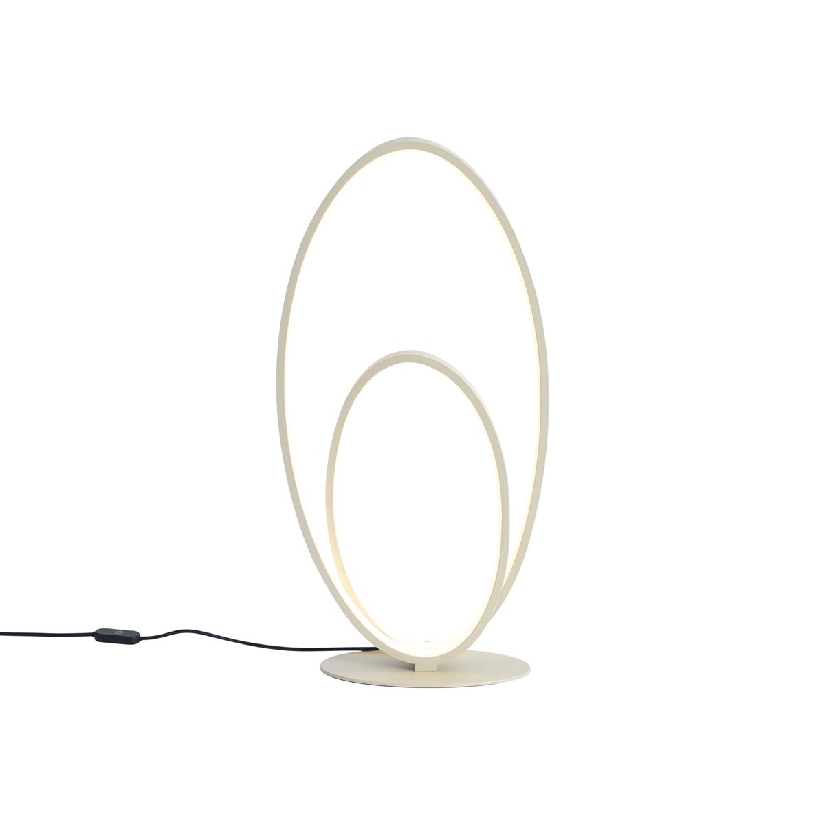 Qazqa designerski lampa stołowa - Boomerang - beżowy, okrągły, led zintegrowana 16w zestawie, Integrated led, 2700k, ciepła
