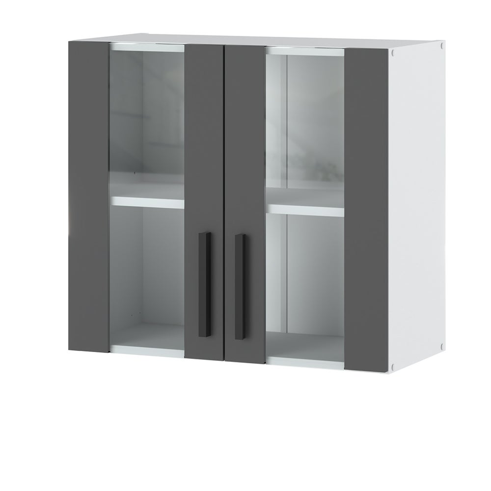 Szafka kuchenna wisząca witryna ze szkłem modułowa 80cm blande biała szara