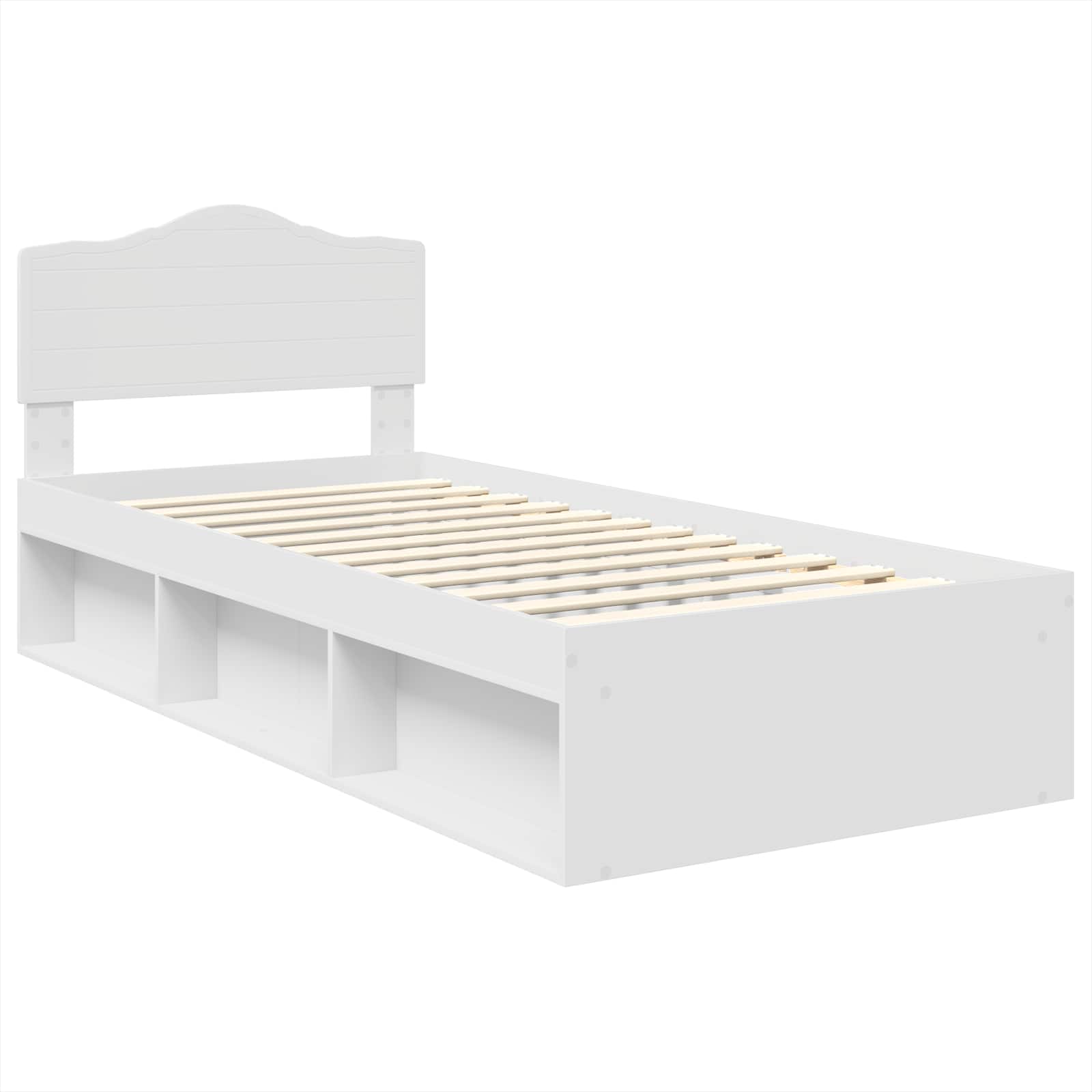Cadre de lit blanc 75 x 190 cm pin massif - 4