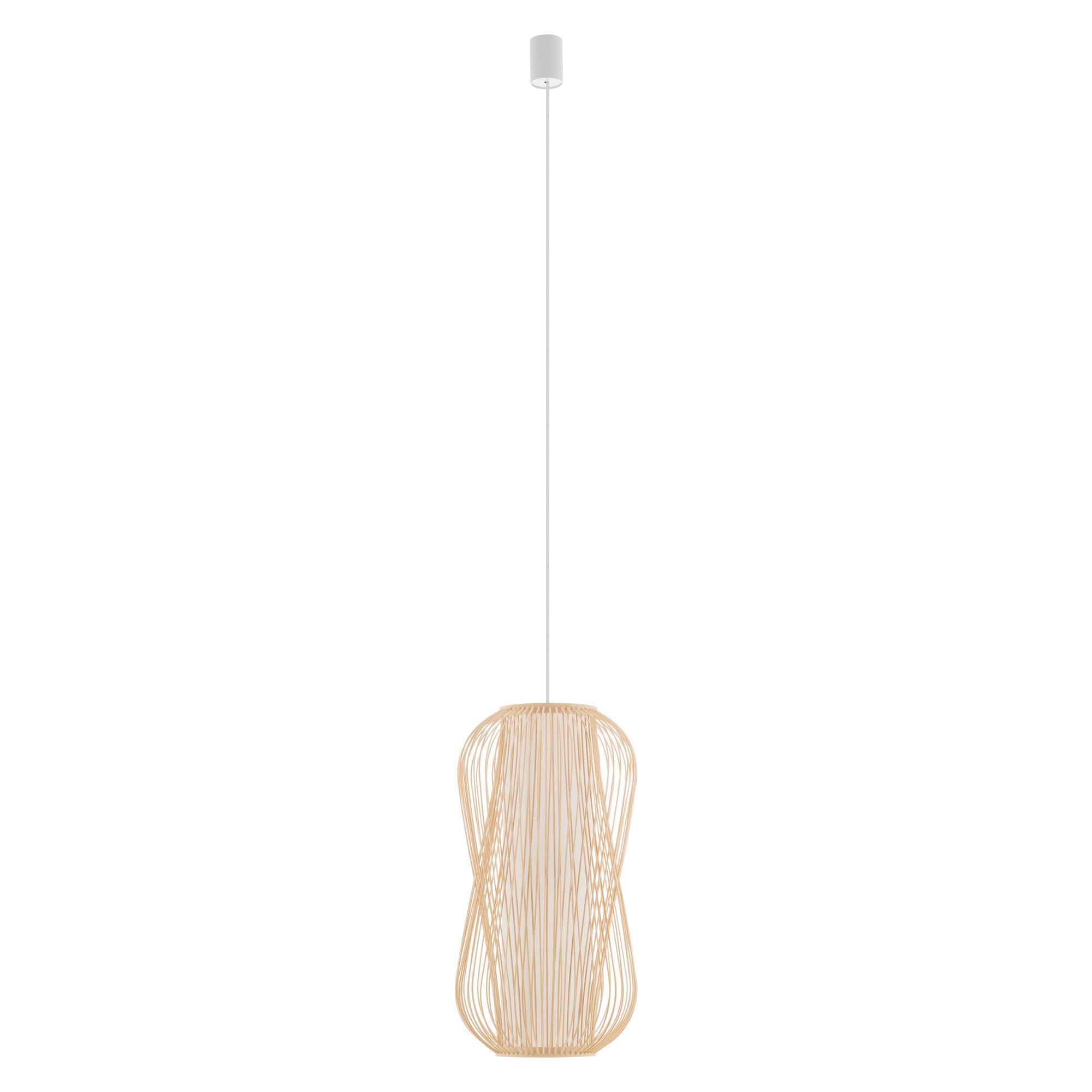 Lampa wisząca Puket L naturalne drewno-biała 1xE27x25W wym: 160 x 30 x 30 cm bambus Nowodvorski Lighting