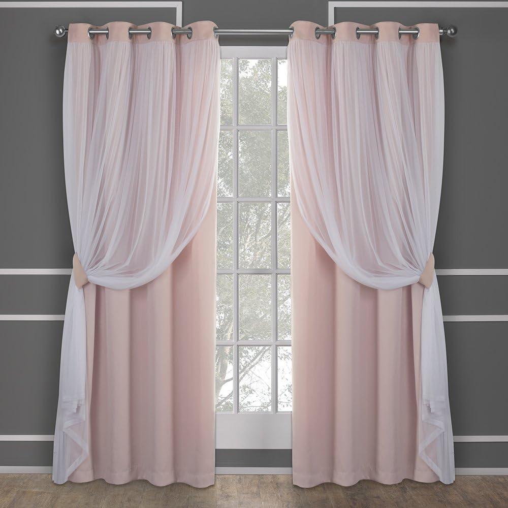 1szt Podwójna wewnętrzna zasłona zaciemniająca, izolująca składana zasłona, elegancka zasłona zaciemniająca do salonu, sypialni, 132 × 213 cm, różowa