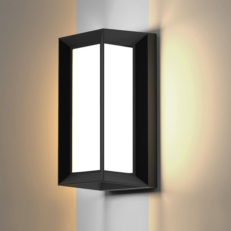 Nowoczesny kinkiet zewnętrzny LED 18 W IP65 wodoodporny prostokątny metalowy do ogrodu, korytarza, światło białe ciepłe 3000 K