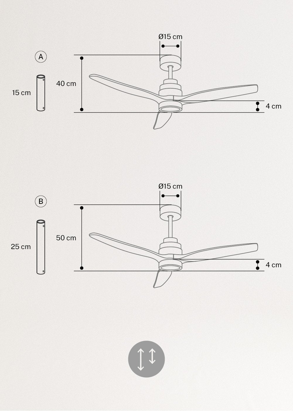 WIND STYLANCE M - Ventoinha de teto 40W silencioso 100% madeira vários tamanhos - Com luz - sem wifi - 8