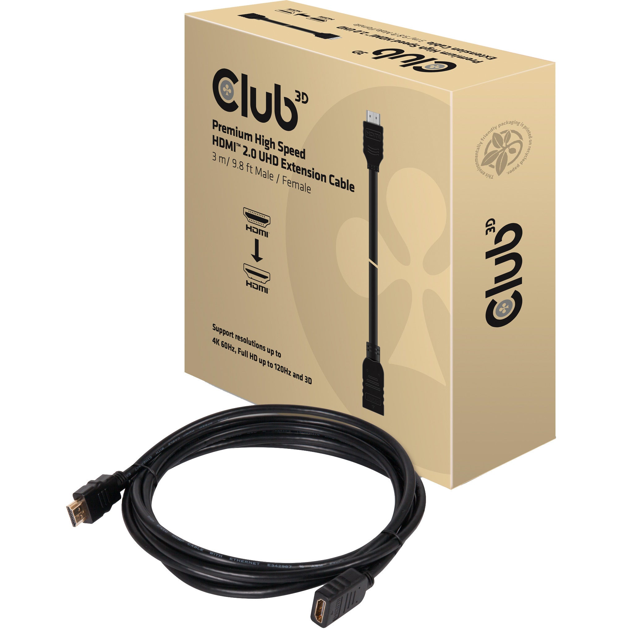 Club3D CAC-1321 Cable HDMI Cable alargador HDMI Conector HDMI-A