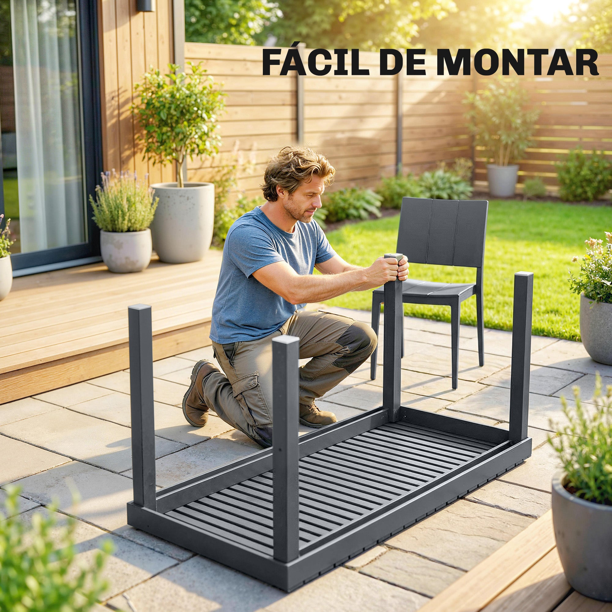 Outsunny Conjunto de Mesa e Cadeiras de Jardim 5 Peças - 7