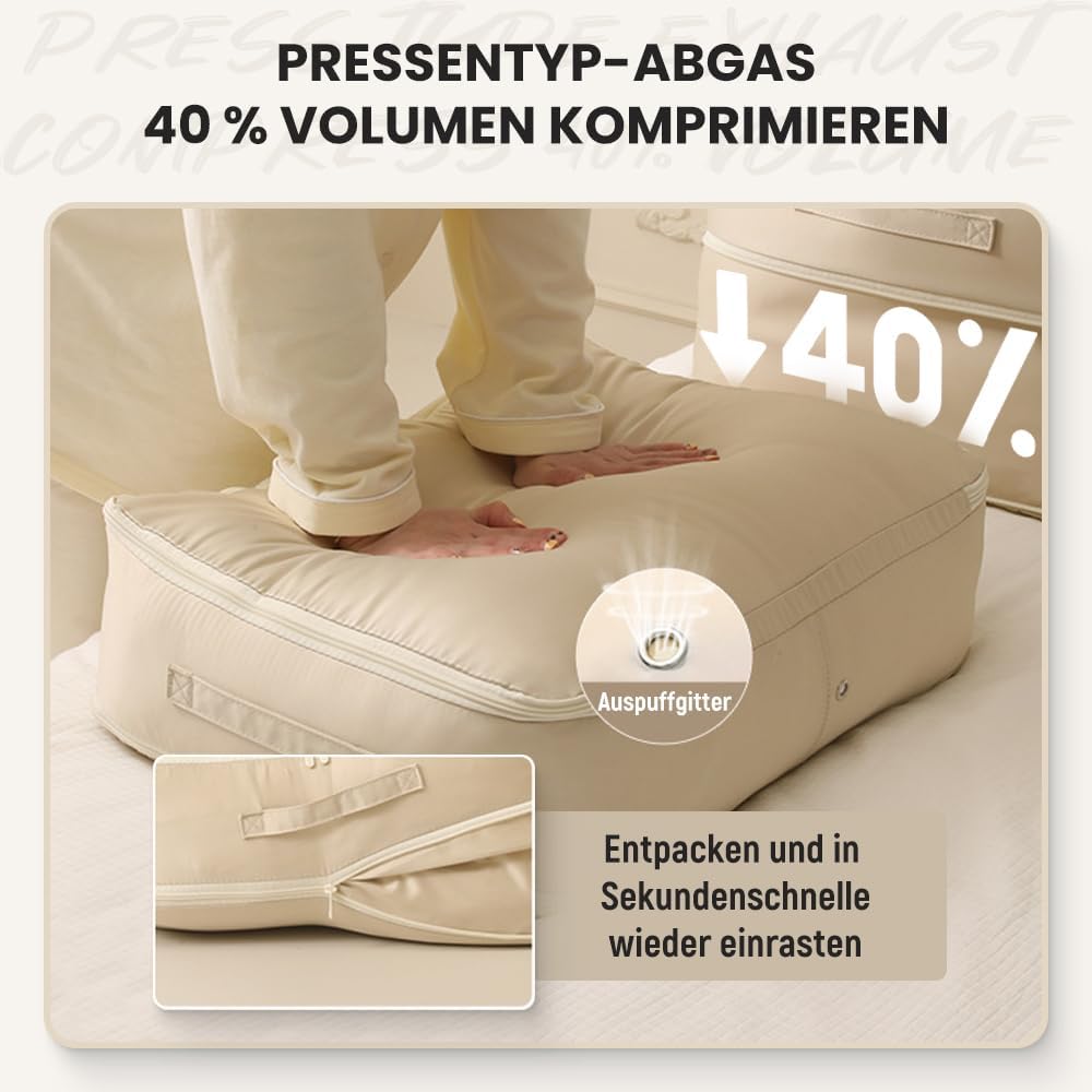 Sac de compression respirant et résistant à l'humidité, couette, couverture, panier de rangement pour vêtements, bleu, 54*42*60 cm - 3