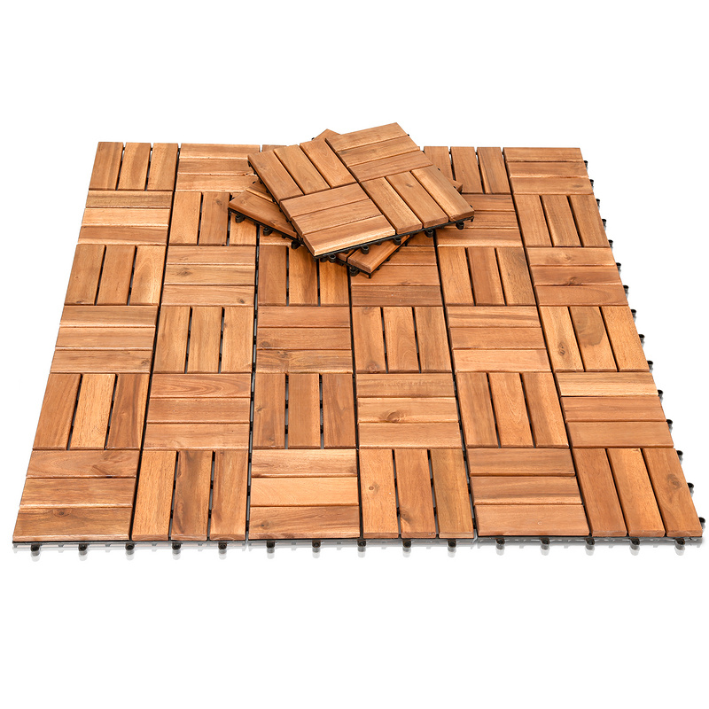Suelo exterior jardin baldosas terraza exterior acacia 30 x 30 cm 5 ? para jardín, balcón