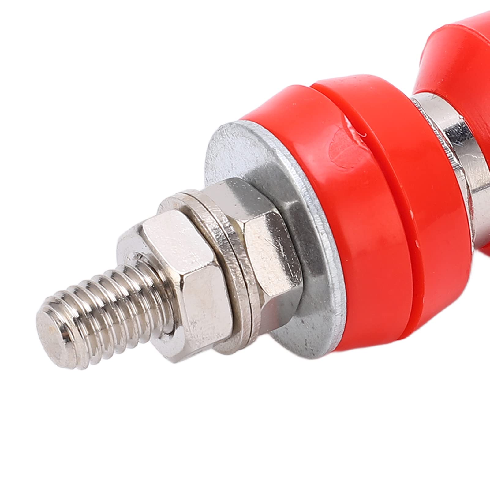 J.50019 (1) Terminale di corrente M6 60A Terminali di collegamento in ottone placcato Connettore con spina a banana da 4 mm (rosso) - 8