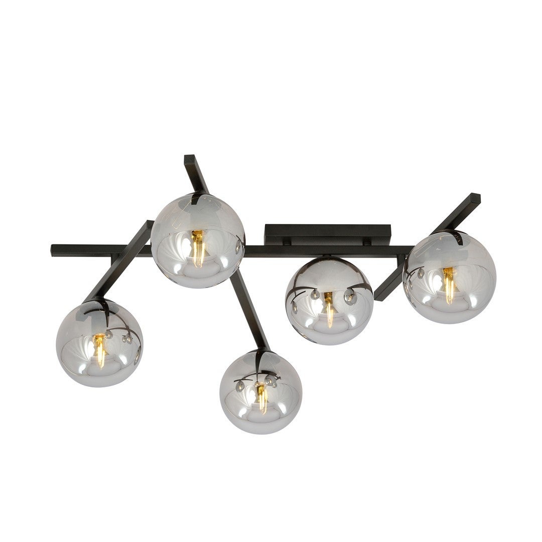 Lampa wisząca Smart czarno-grafitowa 5xE14x10W szklane kule wym: 25 x 67 cm metal Emibig