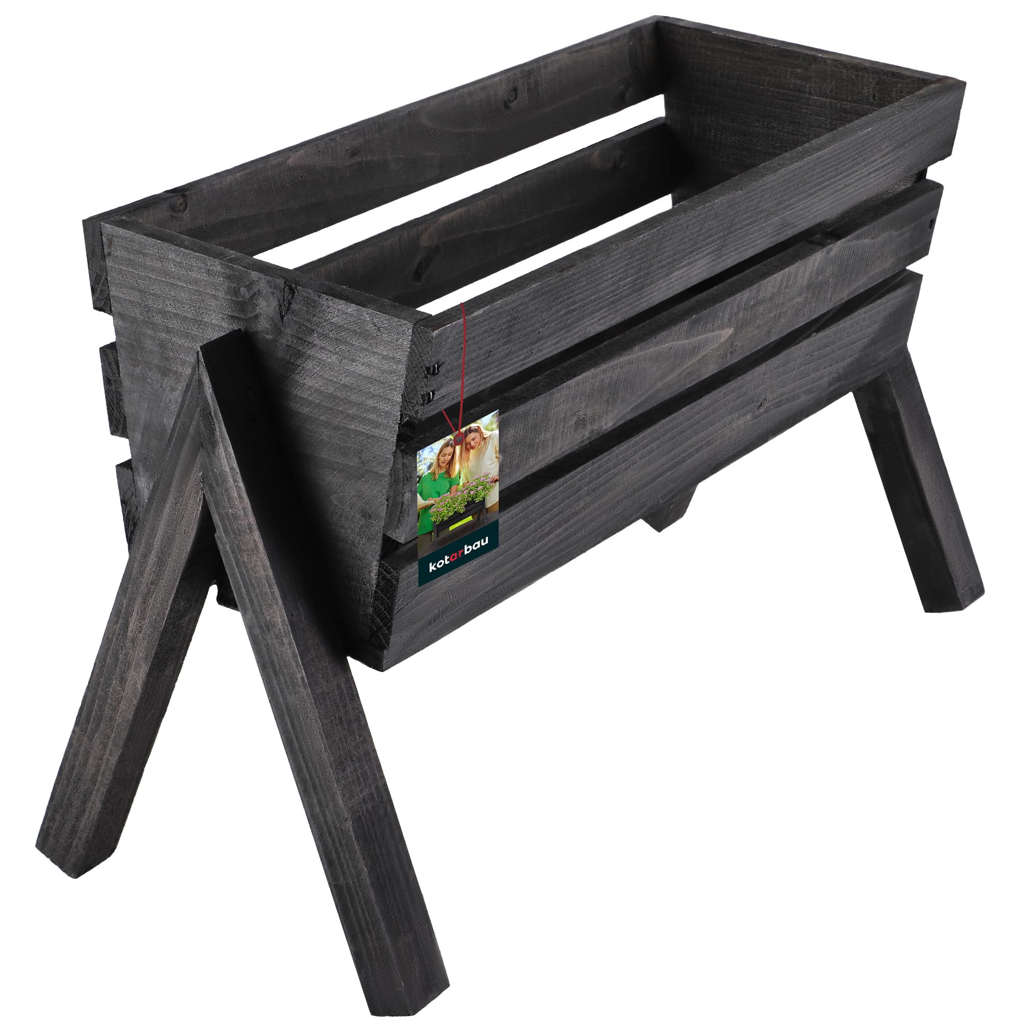 Kwietnik drewniany koziołek 40,5 skrzynka donica ogrodowa na kwiaty rośliny - KOTARBAU