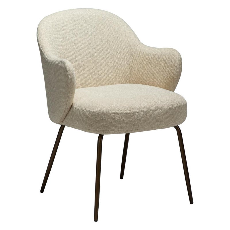 Bae Dan-Form krzesło stołowe z podłokietnikami bouclé offwhite.