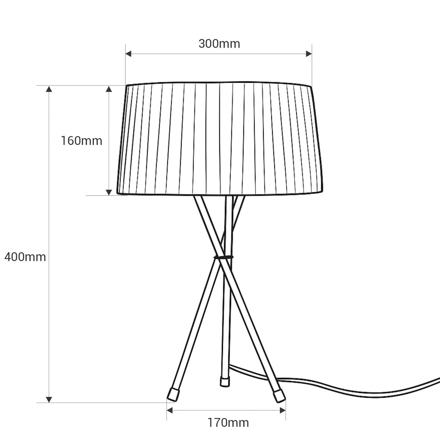 Lampe de table trépied design 