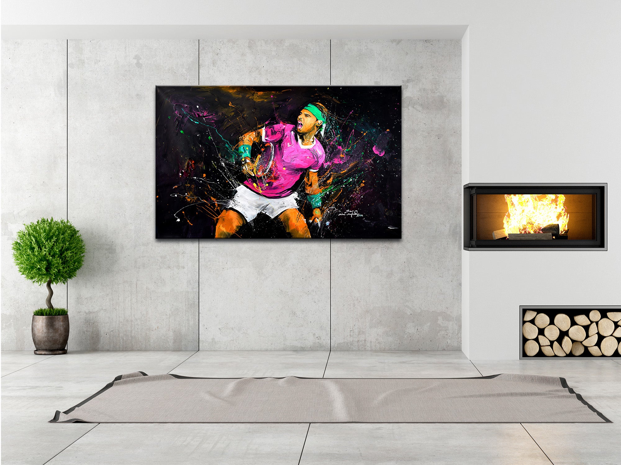 DECLINA, Tableau toile imprimée, Tableau toile reproduction de peinture Tennisman Nadal, 150x100 cm - 2