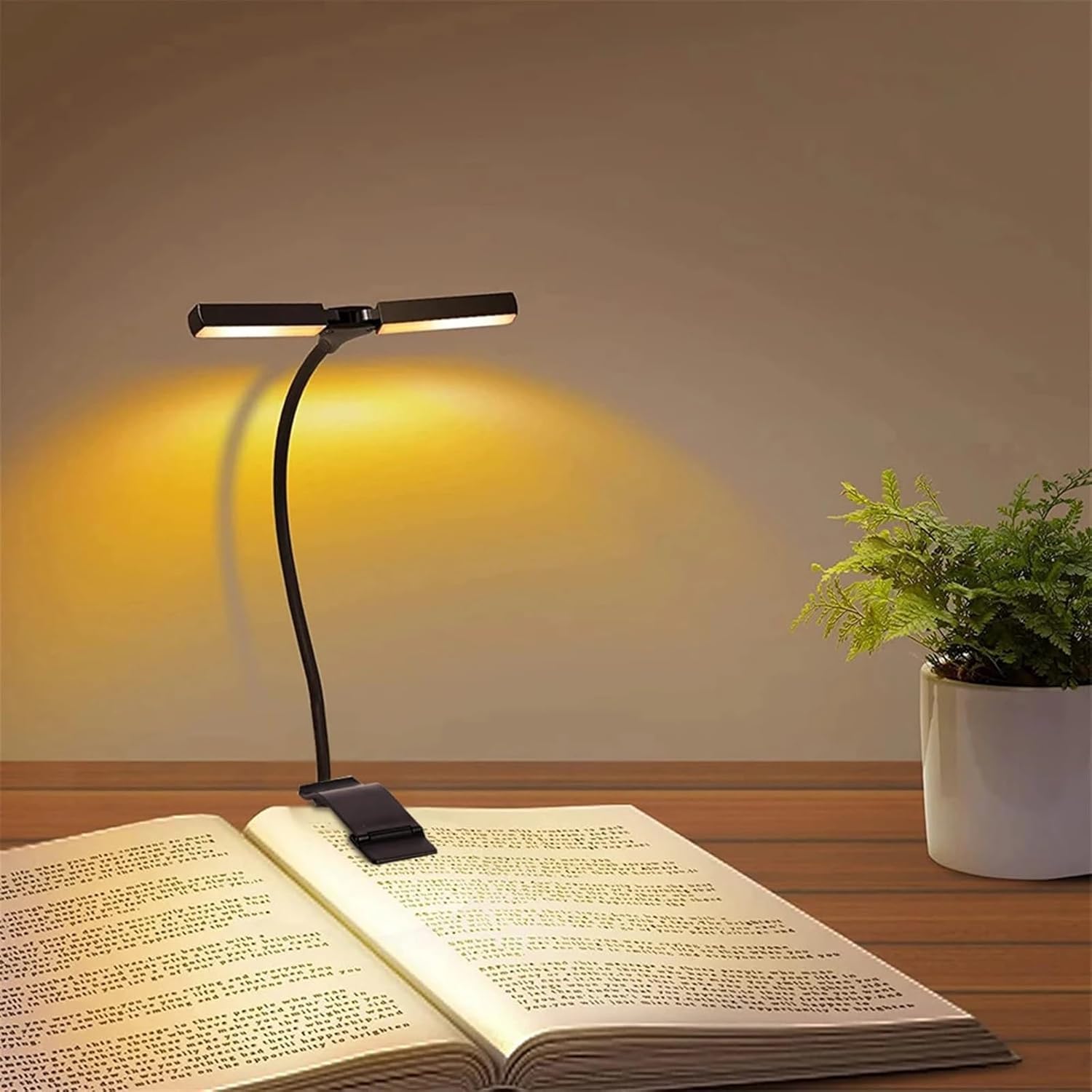 Lampa do czytania z klipsem USB LED 180°, lampka stołowa chroniąca oczy, regulowana lampka nocna, ładowalna