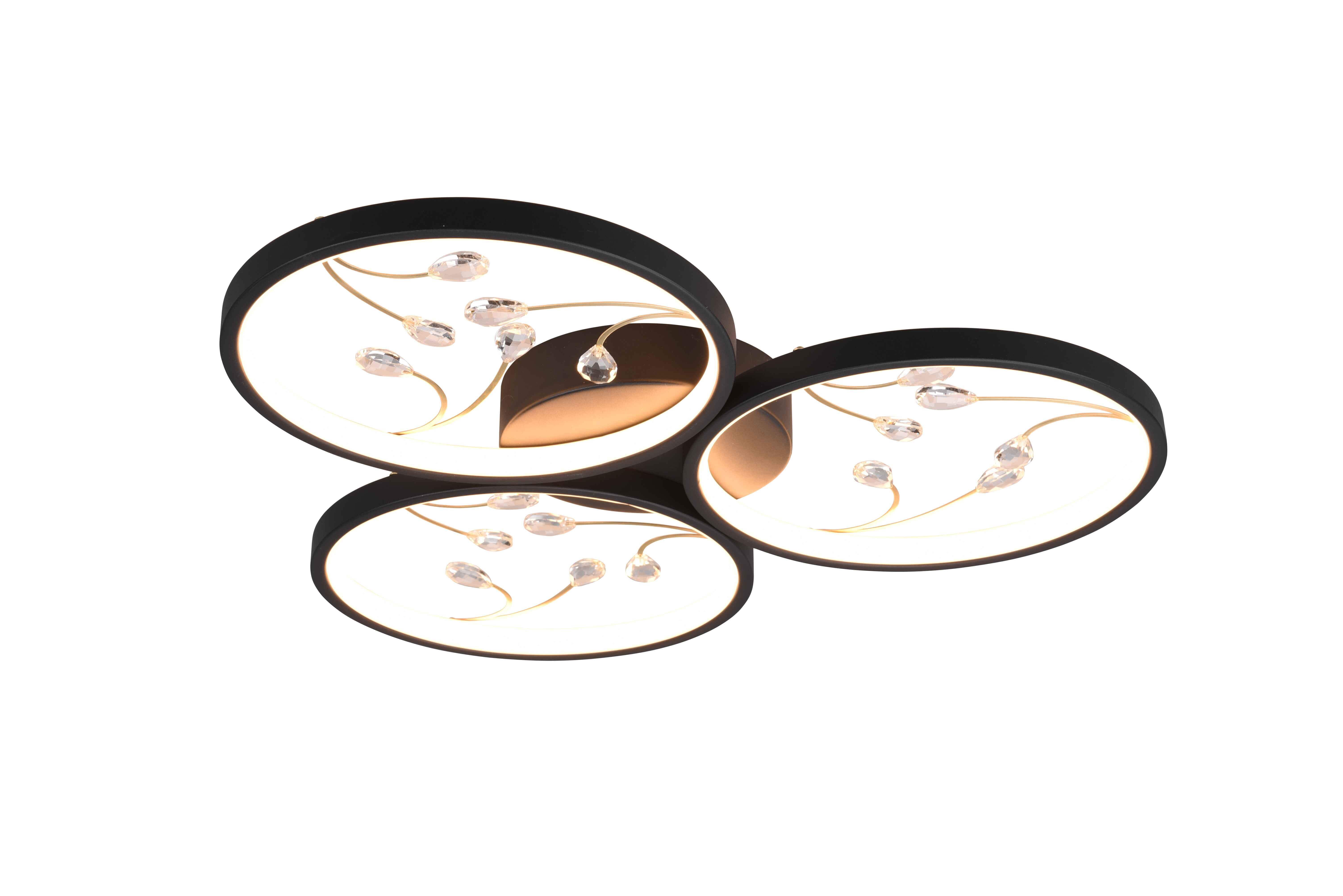 Lampa sufitowa LED GROOVY 30W Ciepła biel 3600lm metal czarna wym:6x62x62cm IP20 Trio