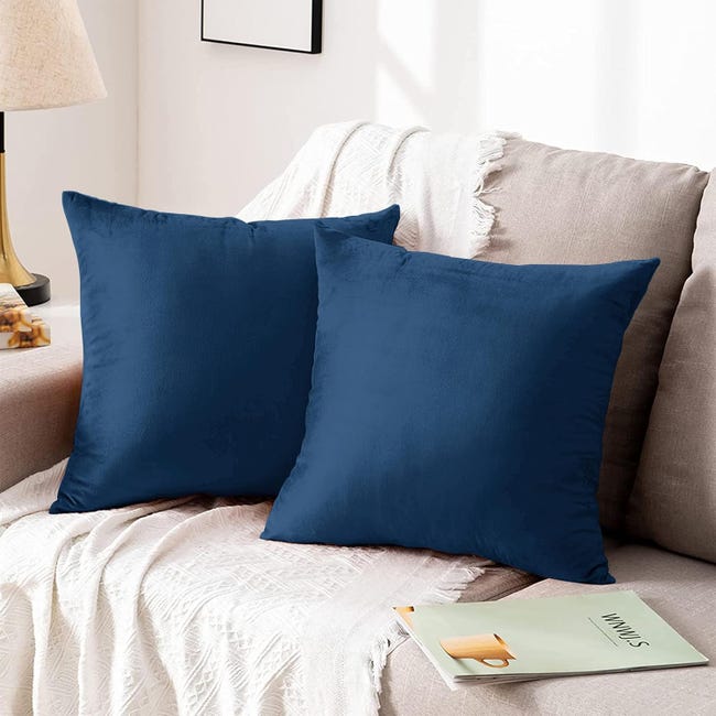 Yonous Federa in velluto per cuscino decorativo in morbido velluto, 40 x 40 cm, colore: blu navy, 4 pezzi Yonous Federa in velluto per cuscino decorativo in morbido velluto, 40 x 40 cm, colore: blu navy, 4 pezzi