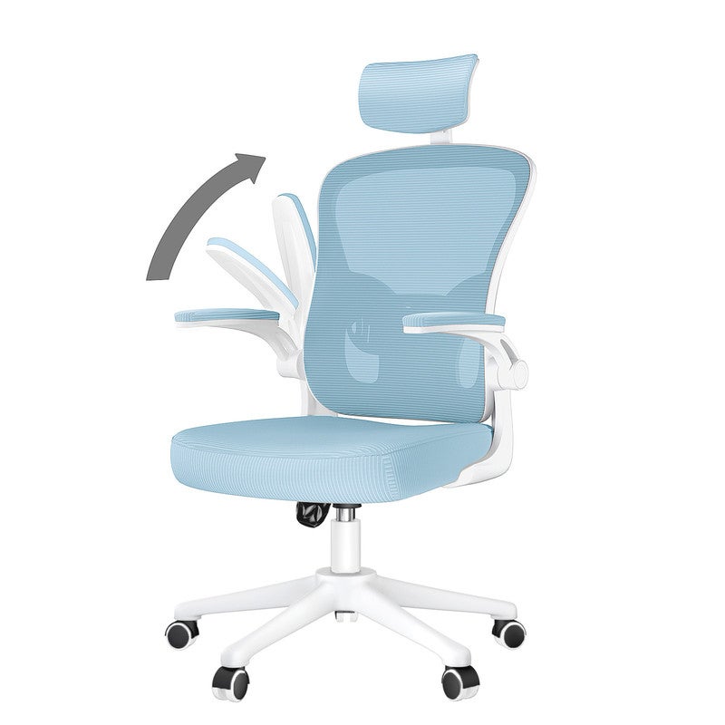 Sedia Da Ufficio Ergonomica Rattantree Con Poggiatesta Regolabile, Supporto Lombare, Braccioli Pieghevoli E Ruote Silenziose – Nero+Bianco - 4