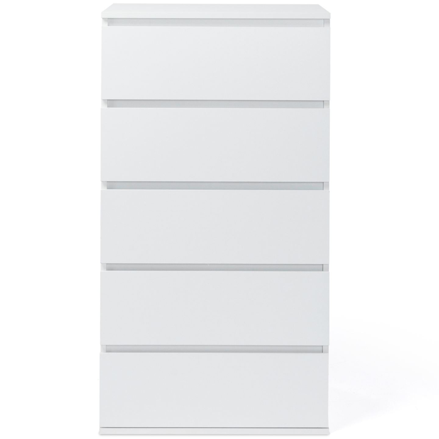 Chiffonnier 5 tiroirs TOMI 60x40x100 cm commode semainier bois blanc - 3