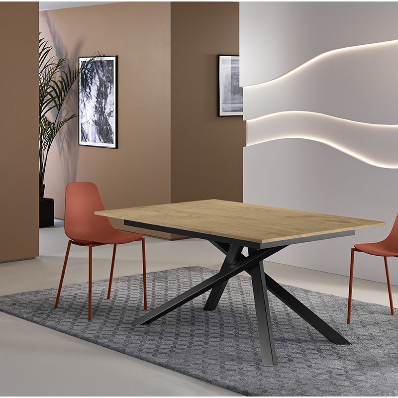 Pulse - Stół rozkładany (140/190 x 90 cm) w kolorze czarnej melaminy