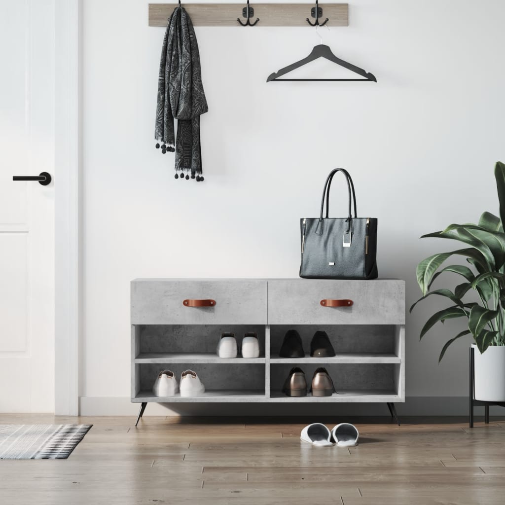Meuble à Chaussures VidaXL En Bois D'ingénierie Multicolore - 102x35x55 Cm, Parfait Pour L'entrée