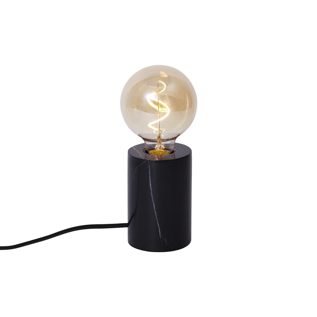Qazqa nowoczesny lampa stołowa - Marissa - czarny, okrągły, max. 15w, e27, 12cm, IP20 oświetlenie wewnętrzne