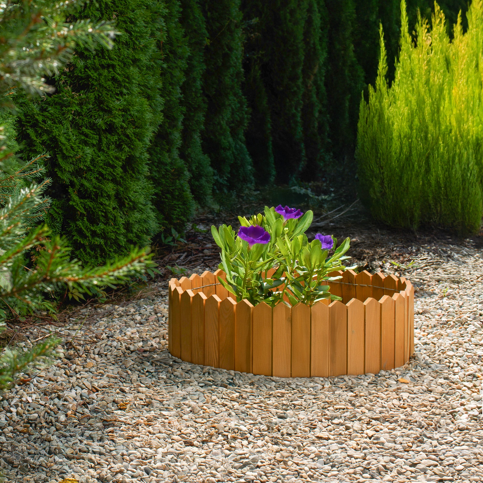 BOGATECO Rollborder lattes en bois | 40 cm de haut et 200 cm de long | Clôture en bois | Clôture parfaite comme bordure de jardin en osier | Brun - 9
