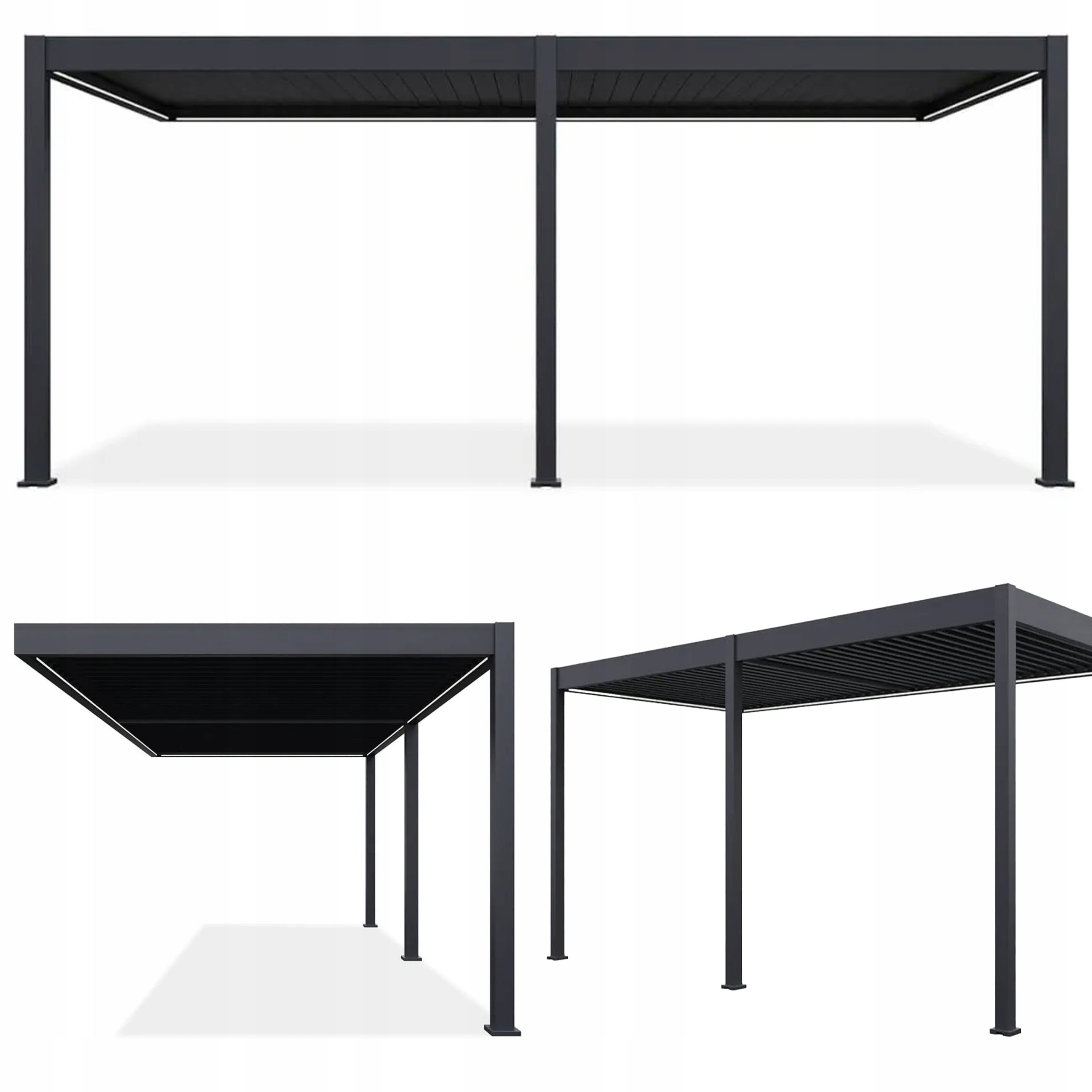 Pergola Przyścienna Z Oświetleniem Elegance Wall 3x6 Na Taras Gutroof 1 szt