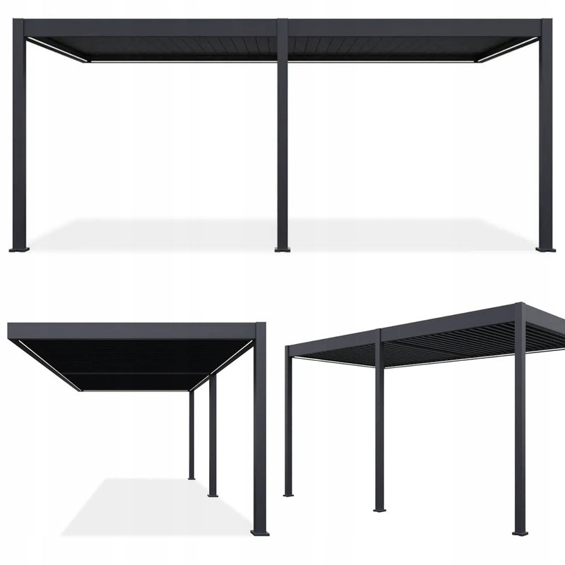 Pergola Przyścienna Z Oświetleniem Elegance Wall 3x6 Na Taras Gutroof 1 szt