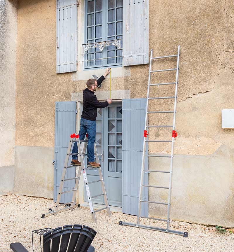 Echafaudage 4 en 1 multifonction 2,3m/4,3m en aluminium Hailo Fast & Lock Combi 5 - 5