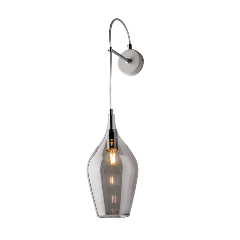 Kinkiet Ares Iron z szarym szkłem Pyrex 1 światło .14 P.21 BL273-AP1-GR